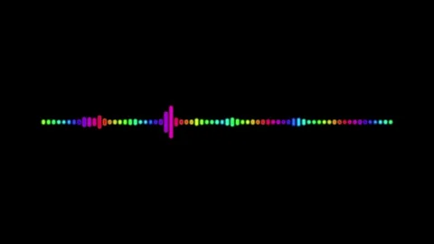 Colorful digital audio waveform visualization moves on black background in .. Stock Footage 341228958