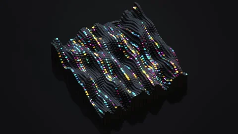 Colorful digital binary code 3D render seamless loop animation 動画素材 276350232