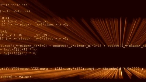 Colorful digital binary data digits and streaming source code background with Stock Footage 348320629