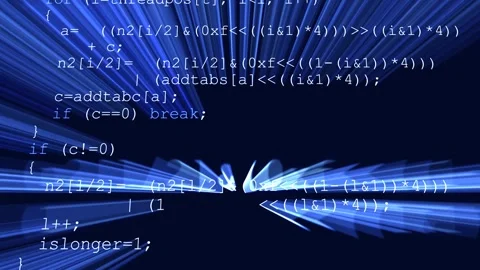 Colorful digital binary data digits and streaming source code background with Stock Footage 348610304