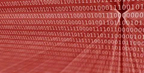 A colorful digital binary data digits and streaming binary code background wi Illustrazione stock