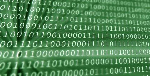 Colorful digital binary data digits and streaming binary code background with 스톡 일러스트