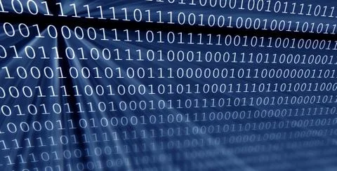 Colorful digital binary data digits and streaming binary code background with イラスト素材