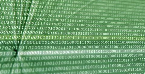 Colorful digital binary data digits and streaming binary code background with Stock Illustration