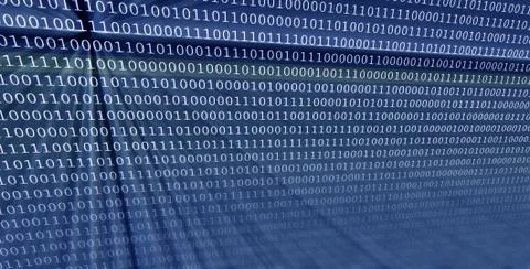 Colorful digital binary data digits and streaming binary code background with Stock Illustration