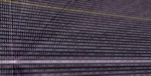 Colorful digital binary data digits and streaming binary code background with Stock Illustration