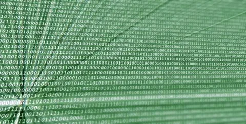 Colorful digital binary data digits and streaming binary code background with 스톡 일러스트