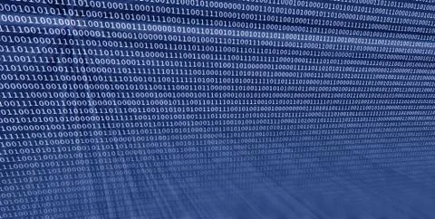 Colorful digital binary data digits and streaming binary code background with Stock Illustration