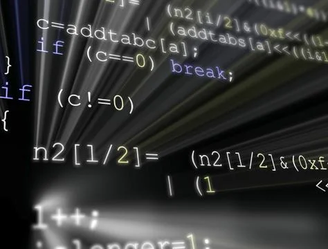 Colorful digital binary data digits and streaming binary code background with Stock Illustration