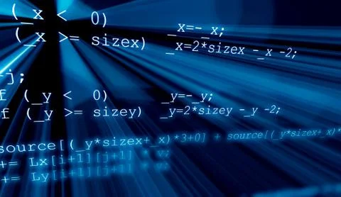 Colorful digital binary data digits and streaming binary code background with イラスト素材