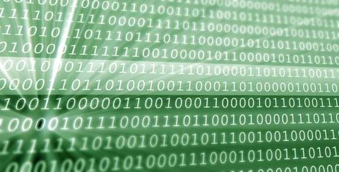 Colorful digital binary data digits and streaming binary code background with Stock Illustration