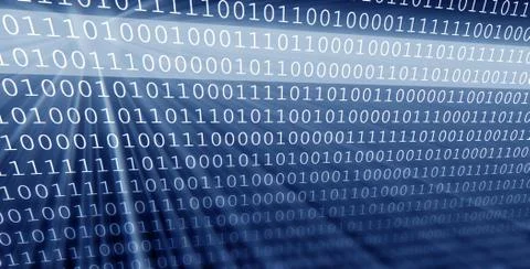 Colorful digital binary data digits and streaming binary code background with Stock Illustration