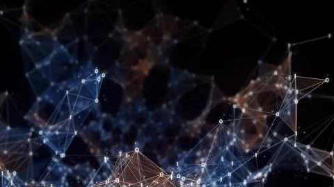 Colorful digital binary data networks plexus abstract background Stock Illustration