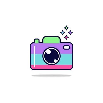 Colorful digital camera icon. Stock Illustration