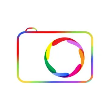 Colorful digital camera. Stock Illustration