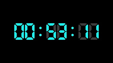 Colorful Digital countdown timer one hour animation from 60 seconds to 0 second Stock-Footage 319486948