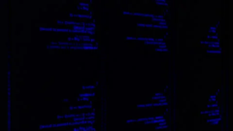 Colorful digital data digits and streaming source code on black background Stock Footage 150188511
