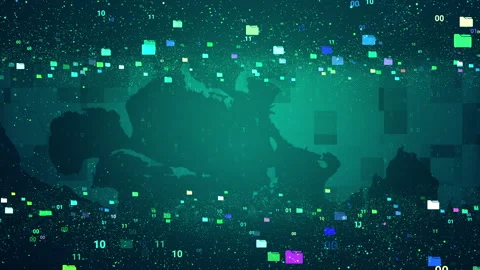 Colorful Digital Data Folder Security Background Stock Footage 338490537