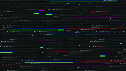 Colorful Digital Data Glitch Overlay with RGB Lines Pixel Noise Stock Footage 336162042