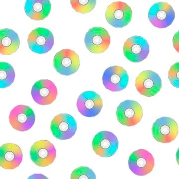 Colorful Digital Disc Seamless Pattern Stockillustratie