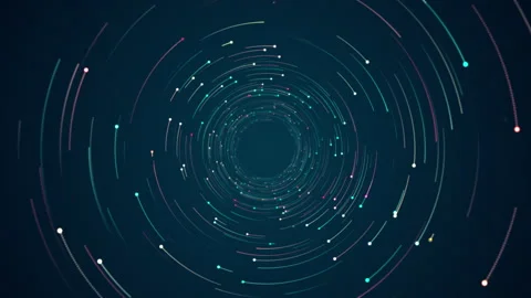 Colorful digital dot technology floating rotation in circle 스톡 동영상 304265098