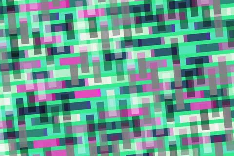 Colorful digital glitch pattern with pink green blue shades Ilustração Stock