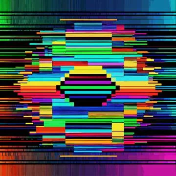 Colorful Digital Glitch Texture Background Stock Illustration