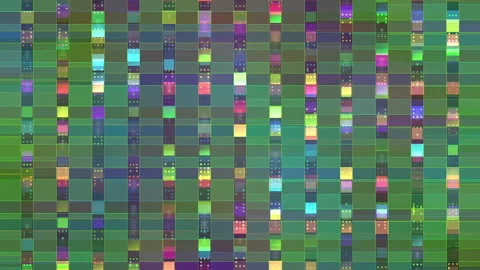 Colorful Digital Grid Abstract Background with Bright Rectangles and Patterns Stock Footage 308581433