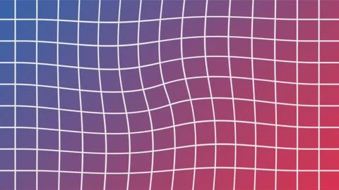 Colorful Digital Grid Pattern with Wavy Lines. 库存插图