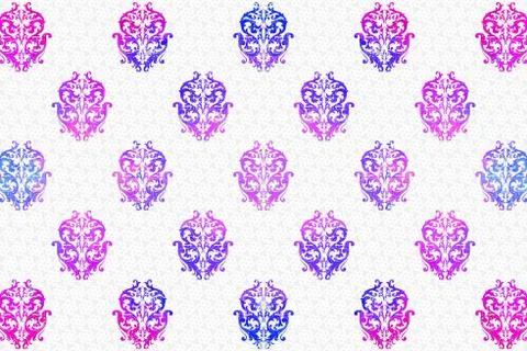 Colorful digital illustration abstract pattern  with ornamental elements Stock Illustration