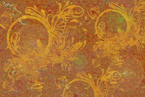 Colorful digital illustration abstract pattern  with ornamental elements Stock Illustration