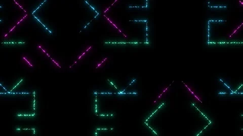 Colorful digital lines pattern and neon glitters on computer screen Stock Footage 245614942