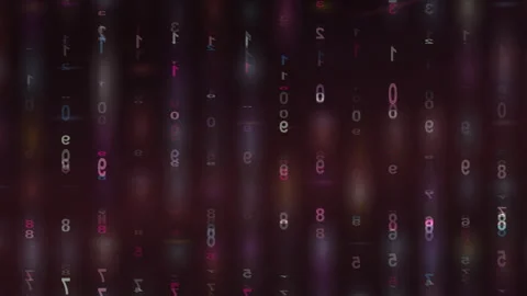Colorful Digital Numbers on Dark Technology Inspired Background Stock Footage 296812814