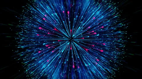 Colorful Digital Particle Explosion Animation Background in Cyber Space Stock Footage 344619421