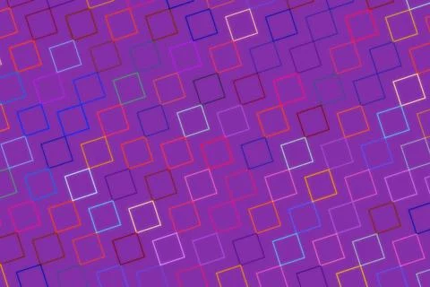 Colorful digital pattern with square shapes on purple background Stock Photos