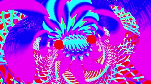 Colorful digital patterns create a mesmerizing visual display in a virtual .. Stock Footage 332644546