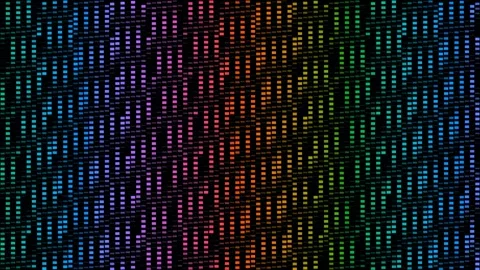 Colorful digital pixel grid background with shifting spectrum colors 動画素材 335938308