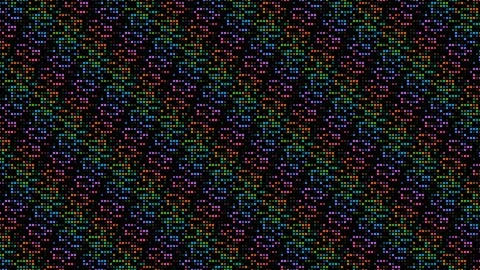 Colorful digital pixel noise pattern on black background Stock Footage 337038730