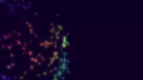Colorful Digital Plexus Network Loop with Copy Space Stock Footage 346571522