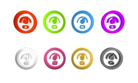 Colorful Digital speed meter concept icon isolated on white background. Glo.. Stock Illustration