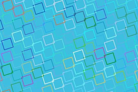 Colorful digital squares pattern on blue background Illustrazione stock