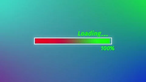 Colorful digital technology waiting loading bar red and green color loading b Stock Illustration