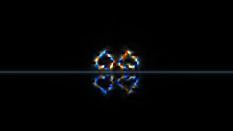 Colorful digital visual with light reflection on dark Stock Footage 338013651