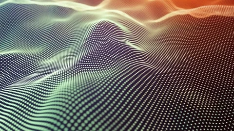 Colorful digital wave loop background with network energy flow Stock Footage 347813481