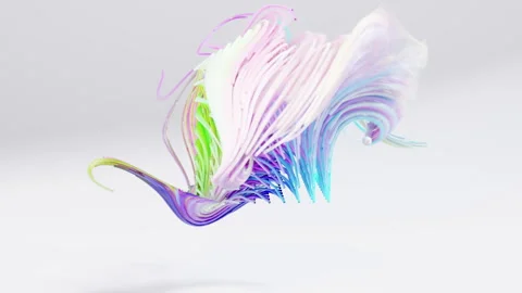 Colorful Digital Waves in a 3D animation Stock Footage 253585846