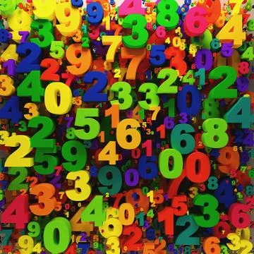 Colorful digits background  0-9 Stock Illustration