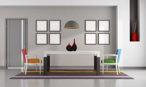 Colorful dining room Stock Illustration
