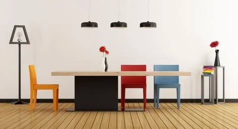 Colorful dining room Stock Illustration