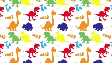 Colorful Dinosaur Pattern Animation Stock Footage 301494911