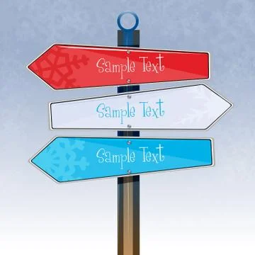 Colorful direction board Illustrazione stock